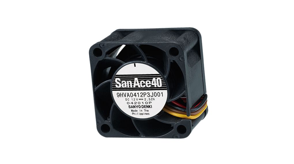 Axial Fan, High Static Pressure DC Ball 40x40x28mm 12V 63m³/h